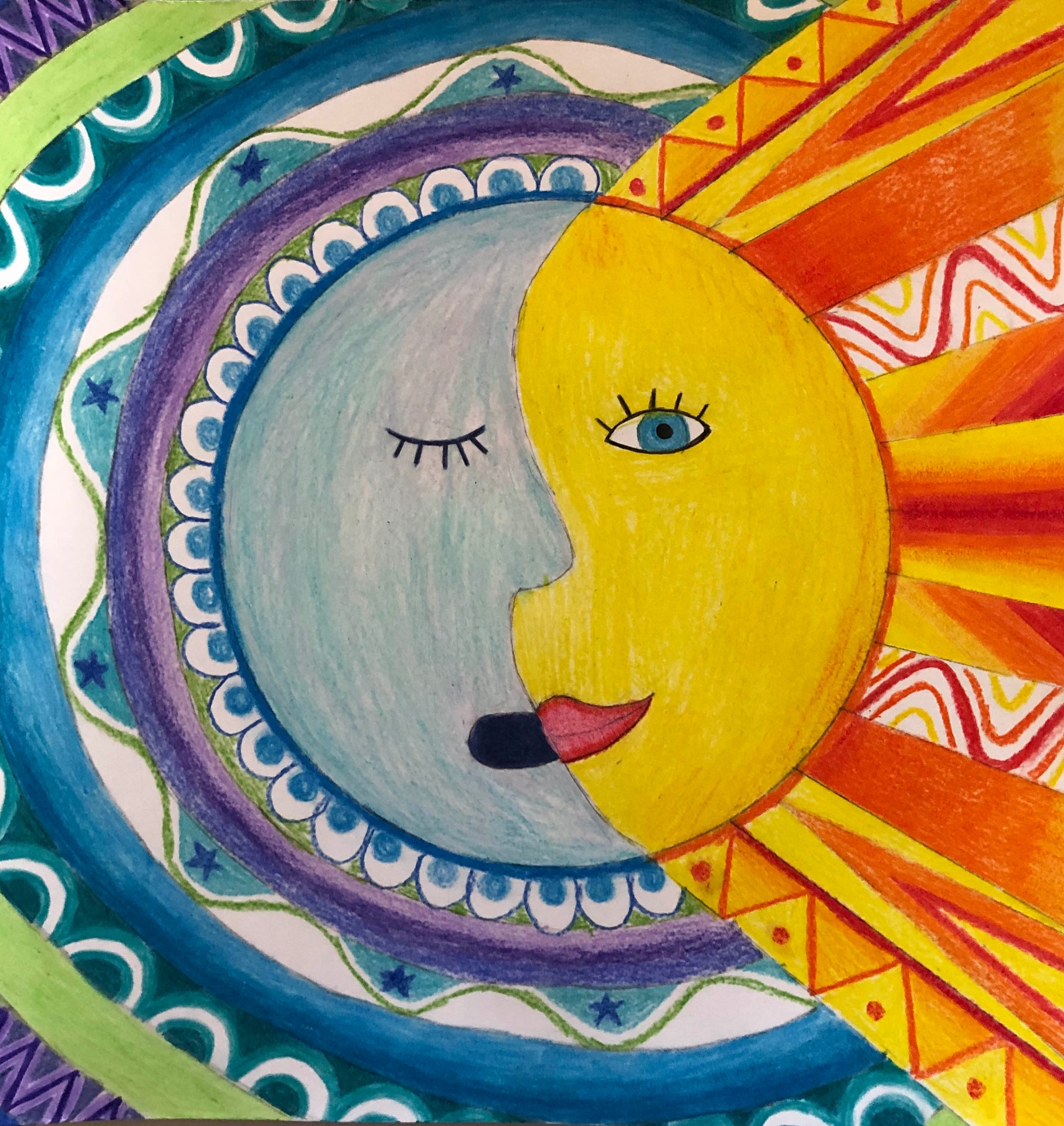Moon and Sun painting